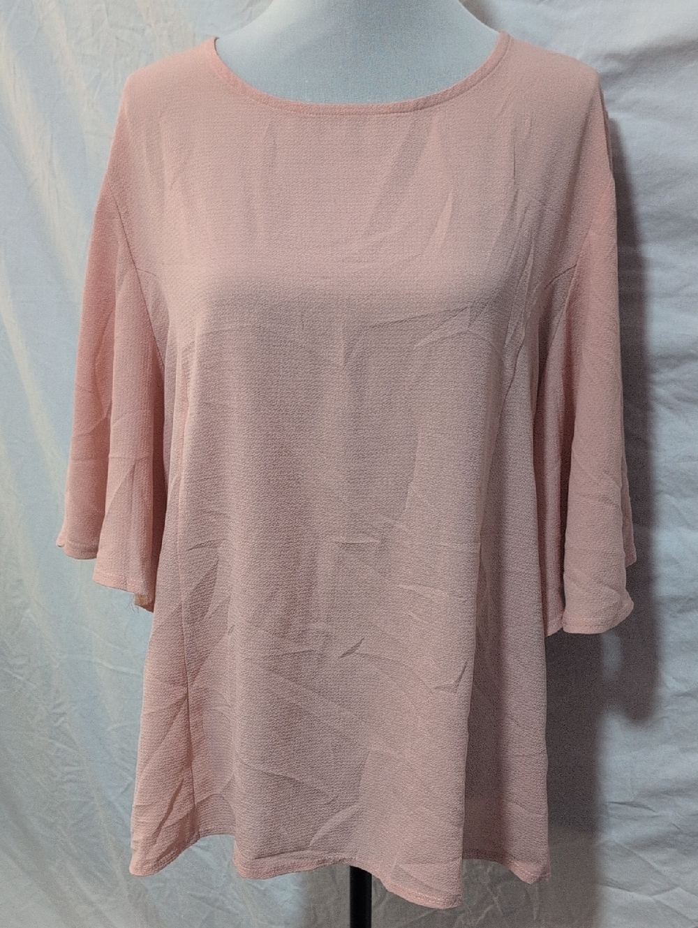 Boohoo Blush Pink Bell Sleeve Tunic Top
